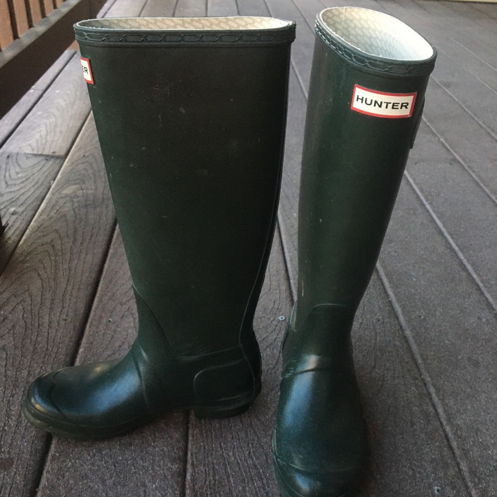Green Knee High Hunter Rain Boots